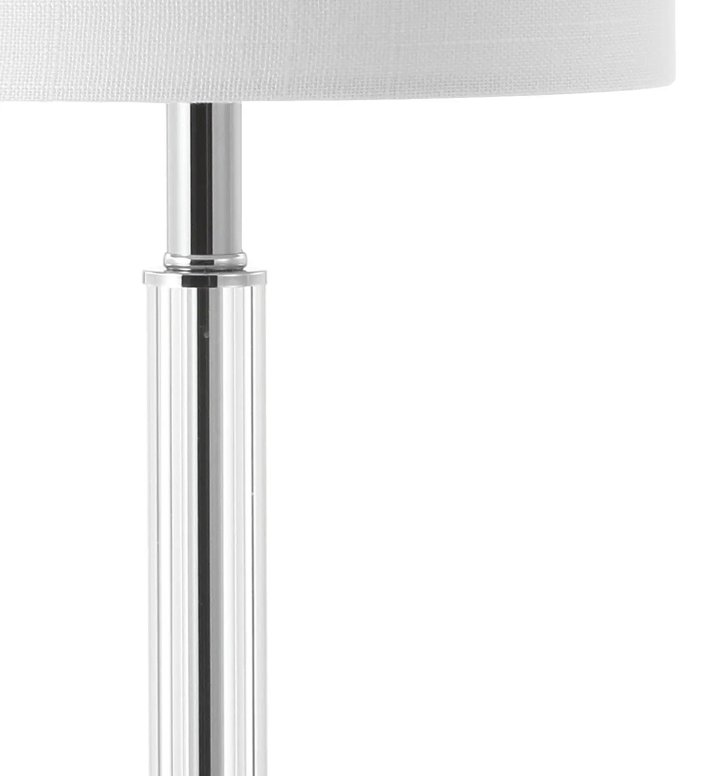 Set of Two 20" Clear Table Lamps With Drum Shades Homeroots Lighting