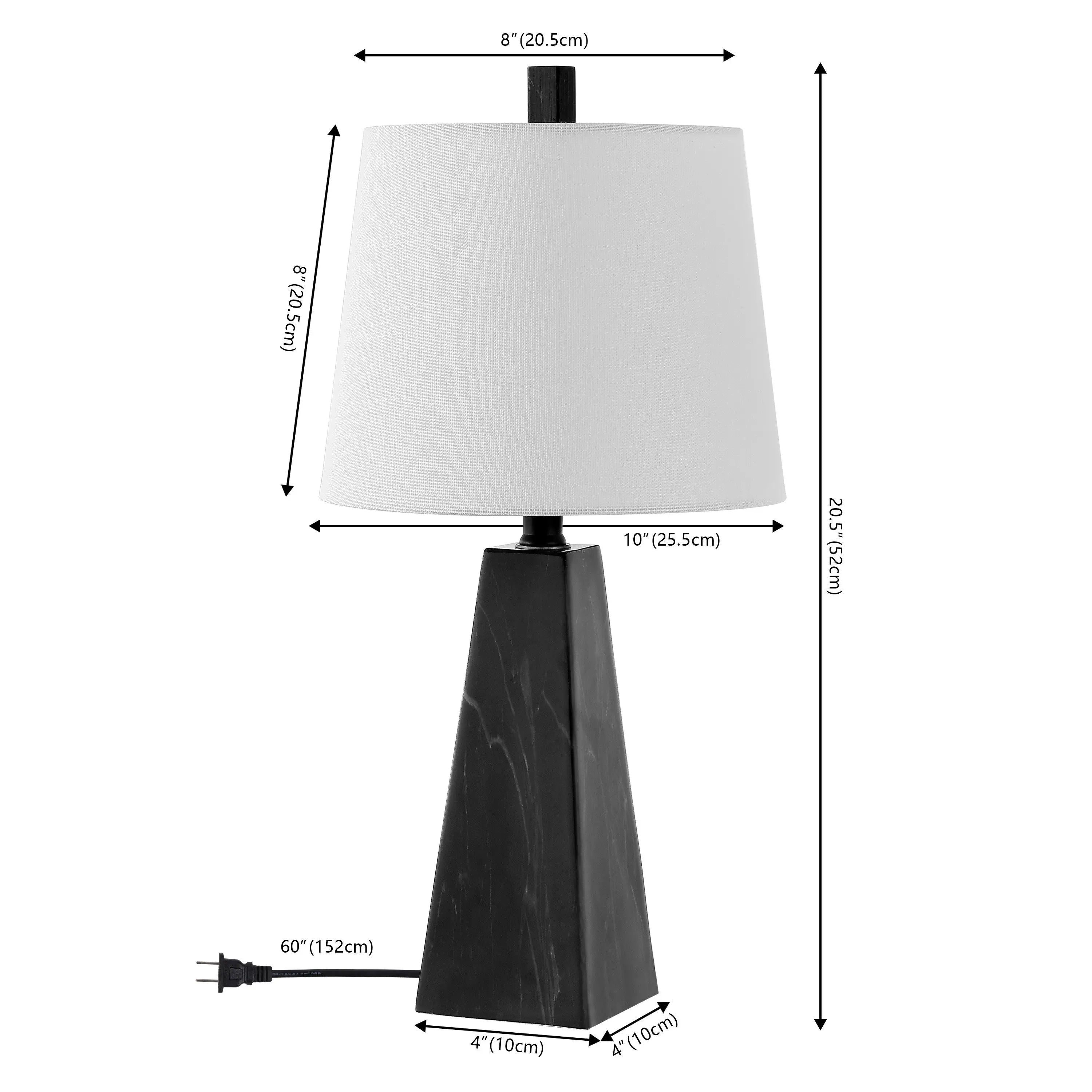 Set of Two 21" Black Novelty Table Lamps With Empire Shades Homeroots Lighting