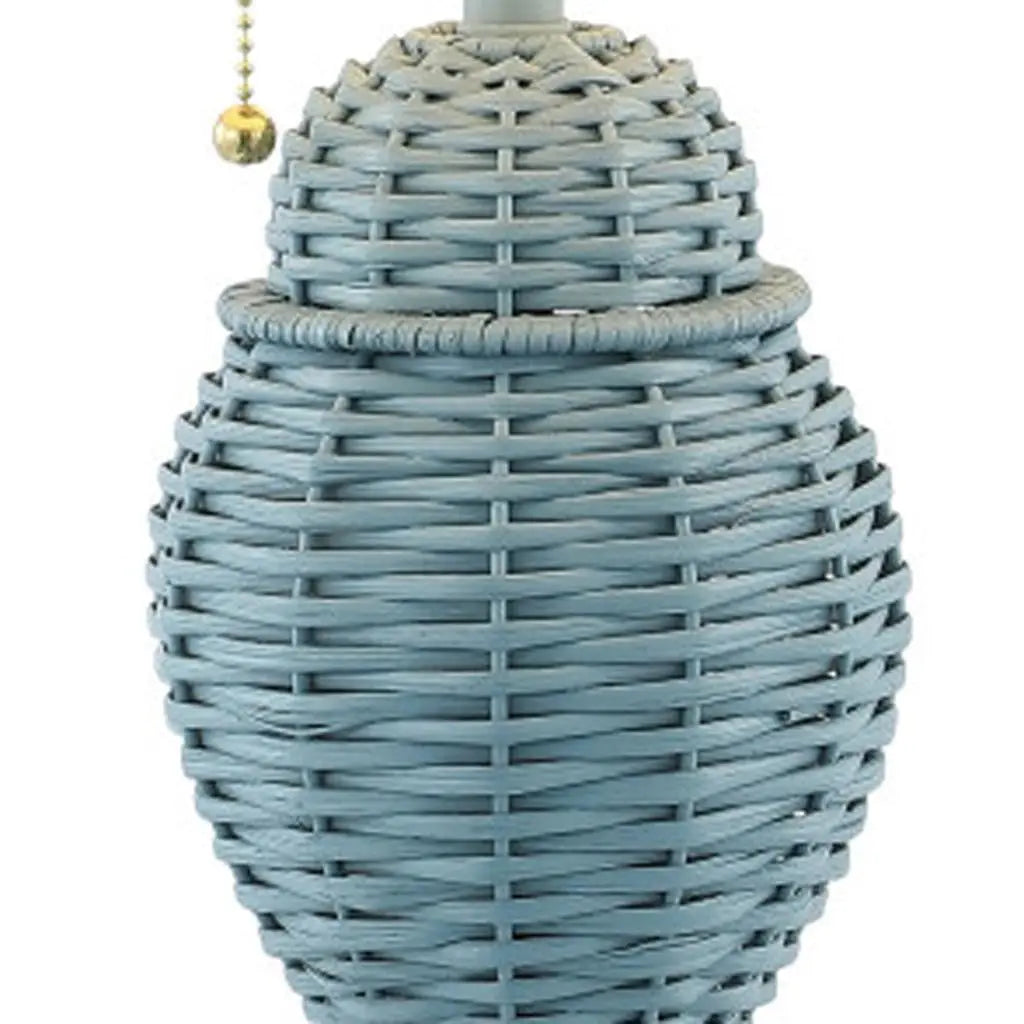Set of Two 21" Blue Urn Table Lamps With Empire Shades Homeroots Lighting