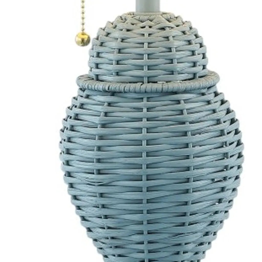 Set of Two 21" Blue Urn Table Lamps With Empire Shades Homeroots Lighting