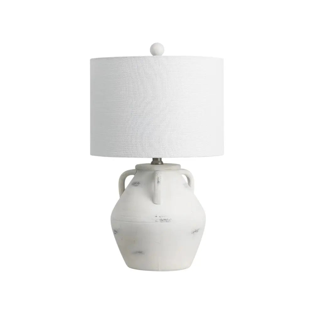 Set of Two 21" Clear Novelty Table Lamps With Drum Shades Homeroots Lighting