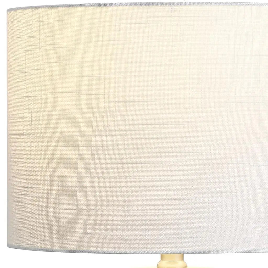 Set of Two 21" Clear Novelty Table Lamps With Drum Shades Homeroots Lighting