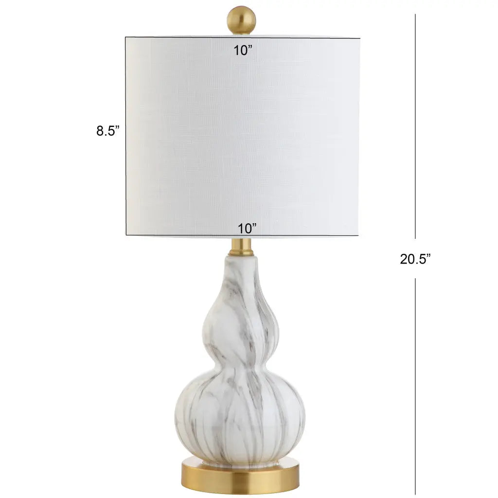 Set of Two 21" Gold Gourd Desk Lamps With Drum Shades Homeroots Lighting