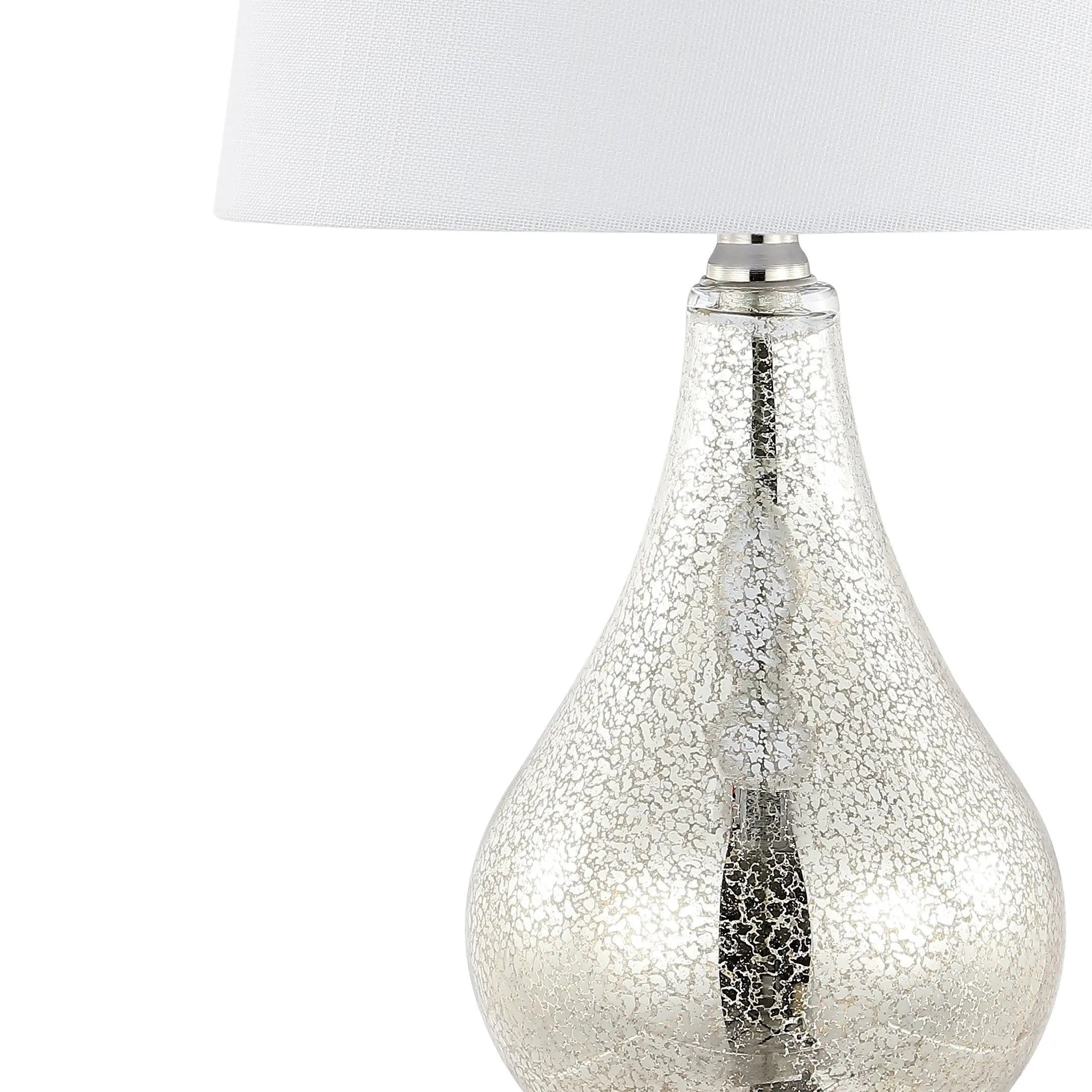 Set of Two 21" Nickel Gourd Table Lamps With Empire Shades Homeroots Lighting