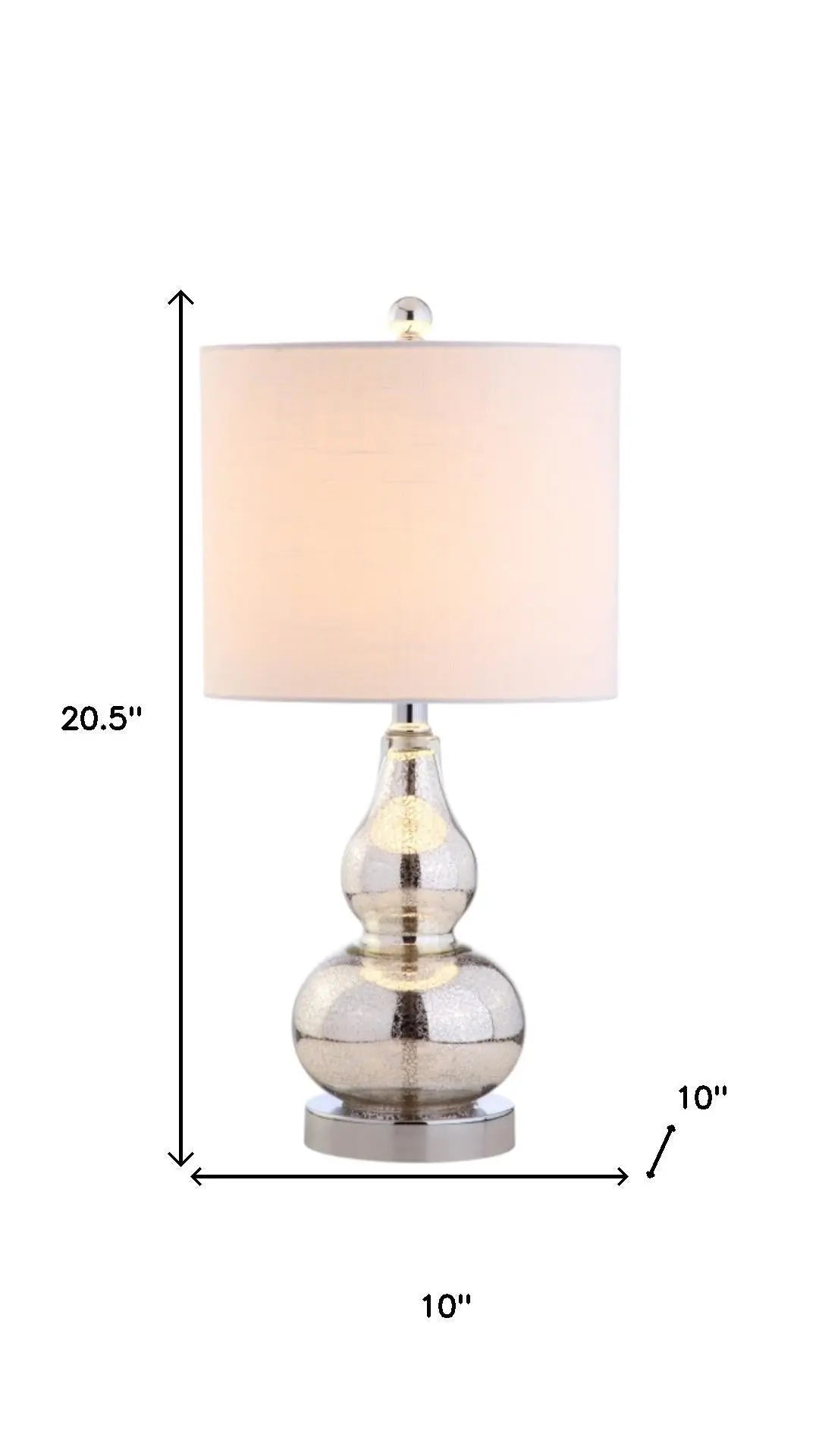 Set of Two 21" Silver Gourd Table Lamps With Drum Shades Homeroots Lighting