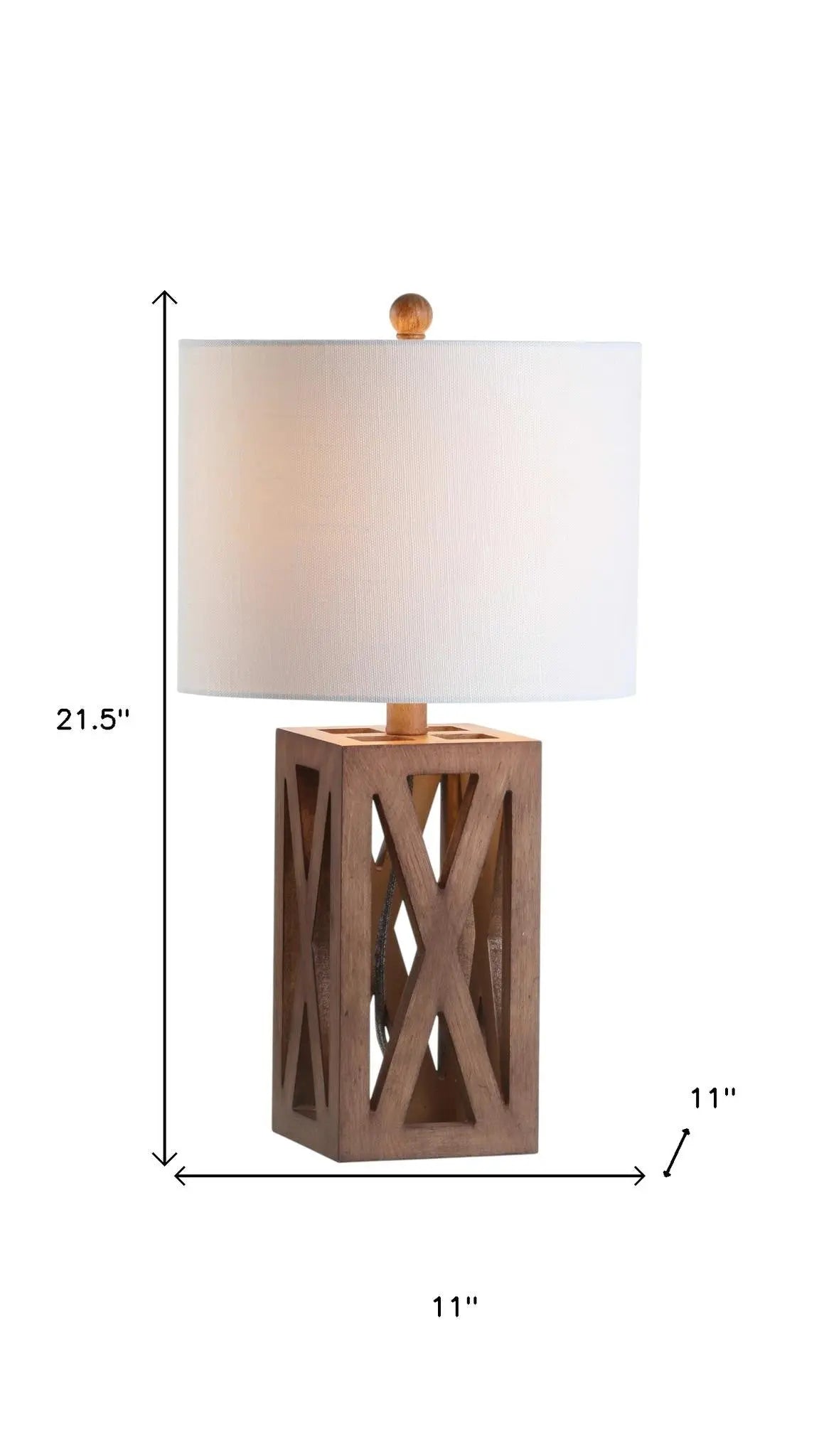 Set of Two 22" Brown Table Lamps With Drum Shades Homeroots Lighting