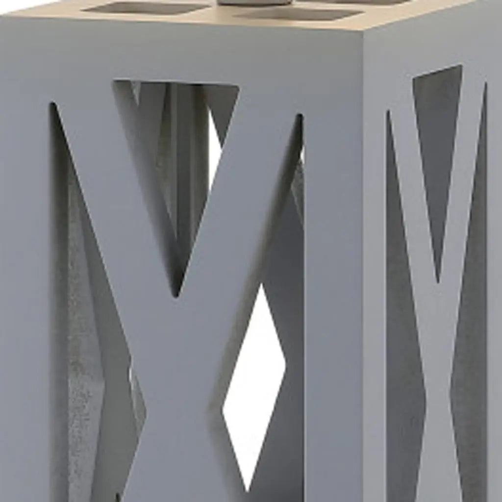 Set of Two 22" Gray Table Lamps With Drum Shades Homeroots Lighting