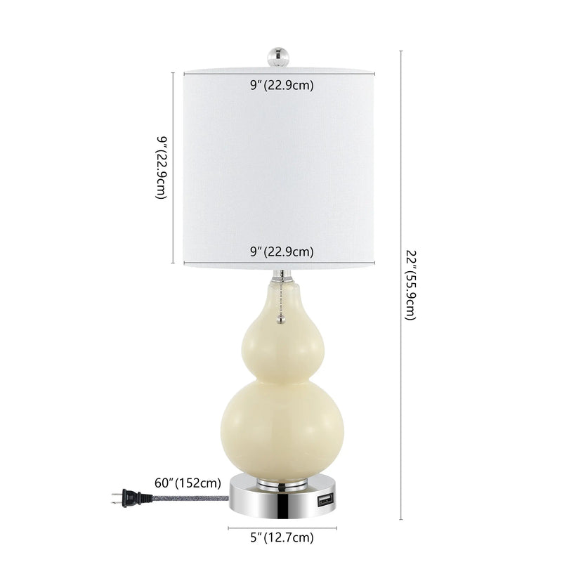 Set of Two 22" Silver Gourd Table Lamps With Drum Shades Homeroots Lighting
