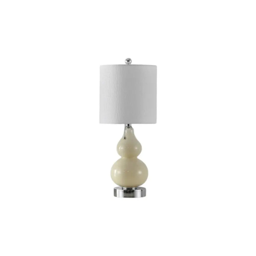 Set of Two 22" Silver Gourd Table Lamps With Drum Shades Homeroots Lighting