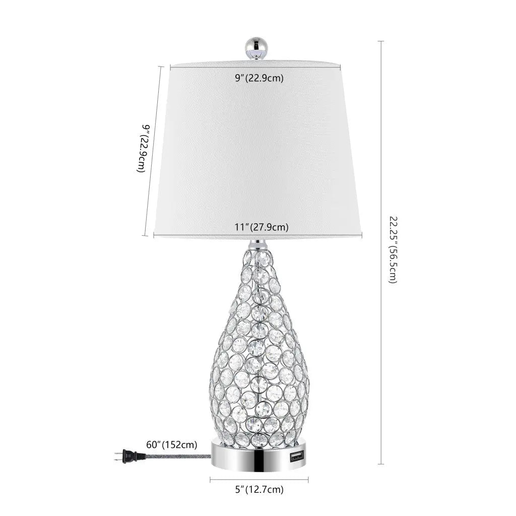 Set of Two 22" Silver Gourd Table Lamps With Empire Shades Homeroots Lighting