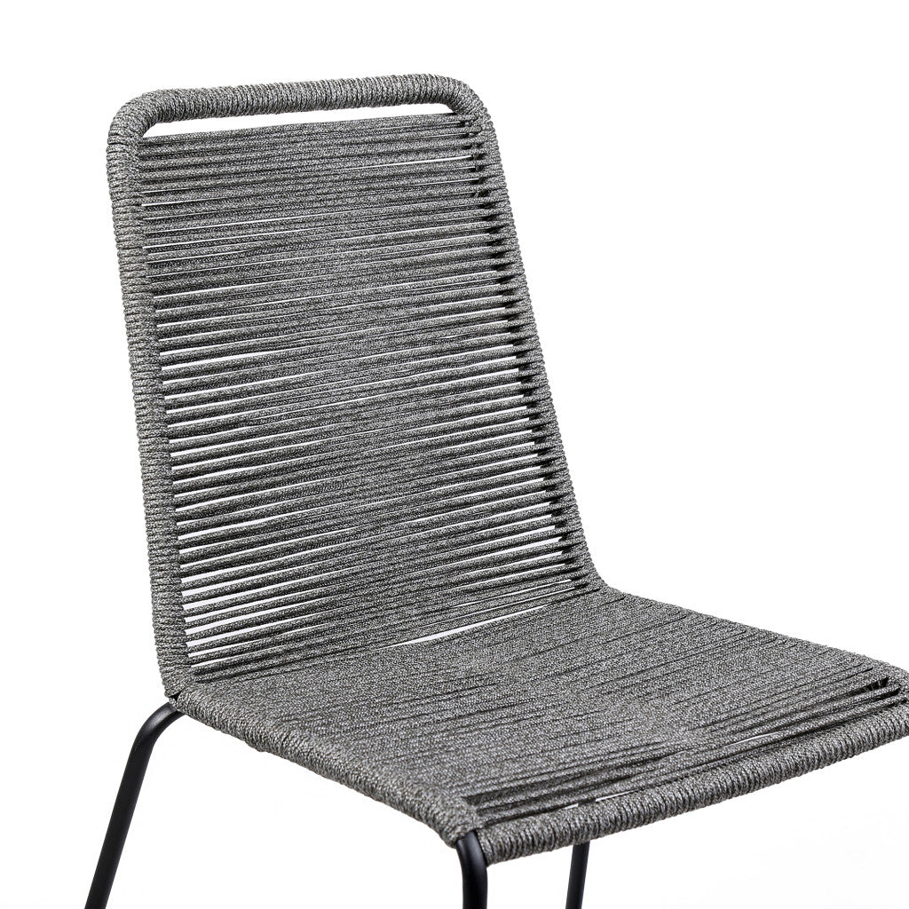 Set of Two 23" Gray Metal Outdoor Dining Chair - GreatEagleInc