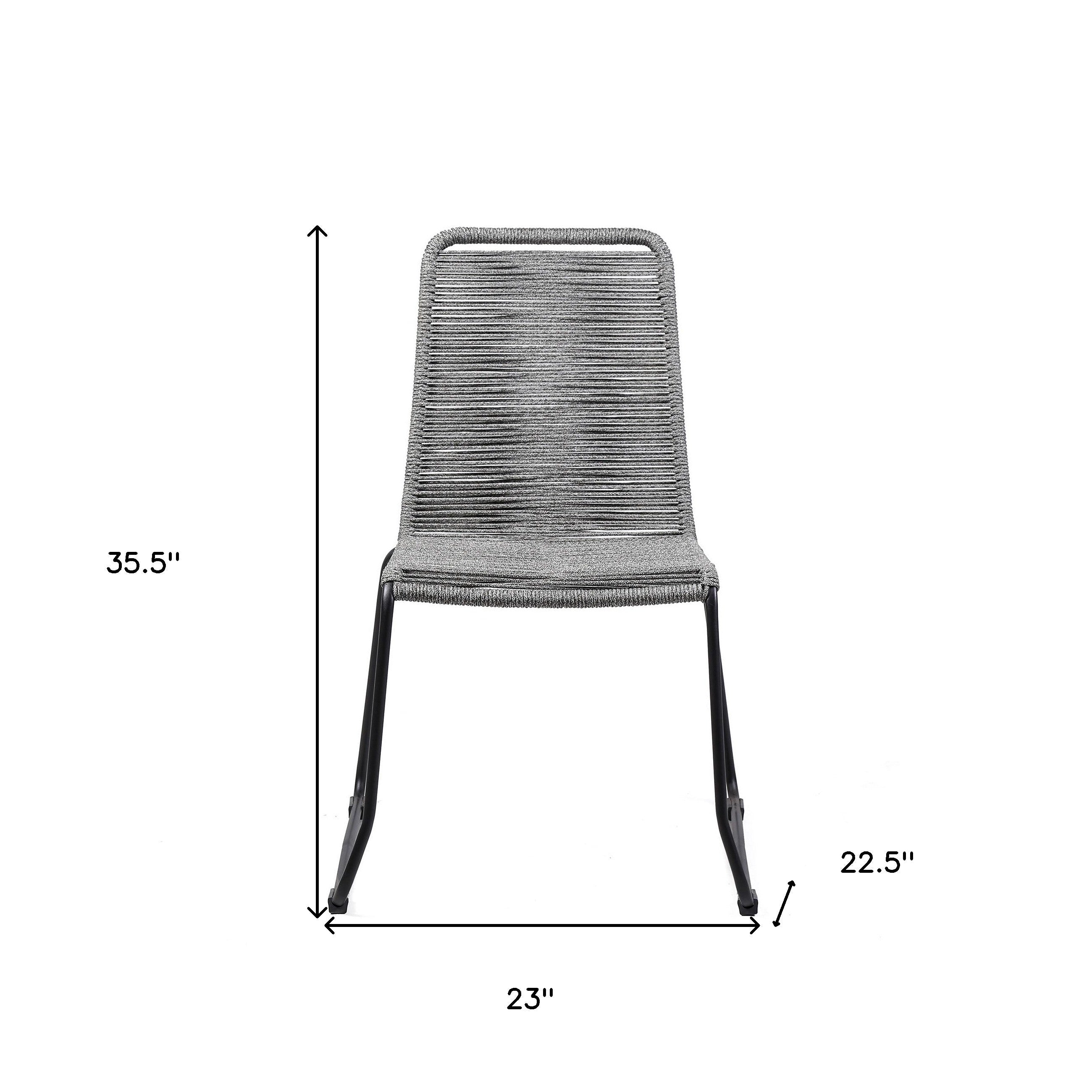 Set of Two 23" Gray Metal Outdoor Dining Chair - GreatEagleInc