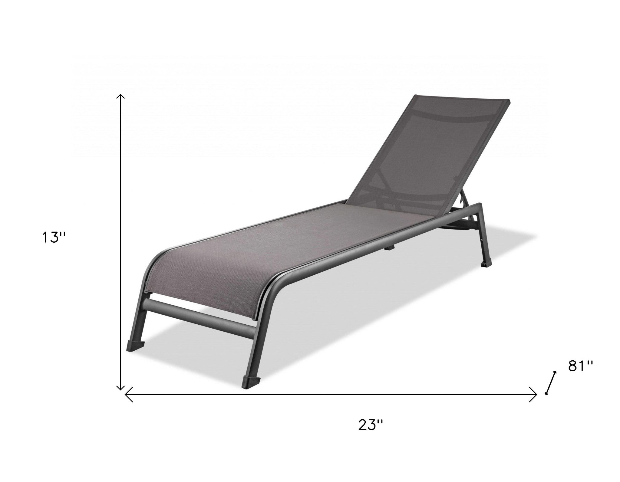 Set of Two 23" Taupe Metal Outdoor Chaise Lounge Homeroots Outdoor
