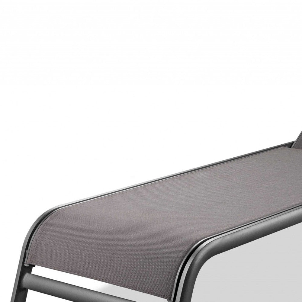 Set of Two 23" Taupe Metal Outdoor Chaise Lounge Homeroots Outdoor
