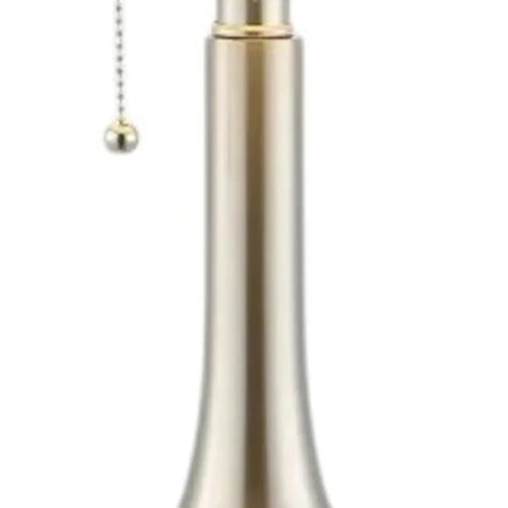 Set of Two 24" Nickel Gourd Table Lamps With Drum Shades Homeroots Lighting