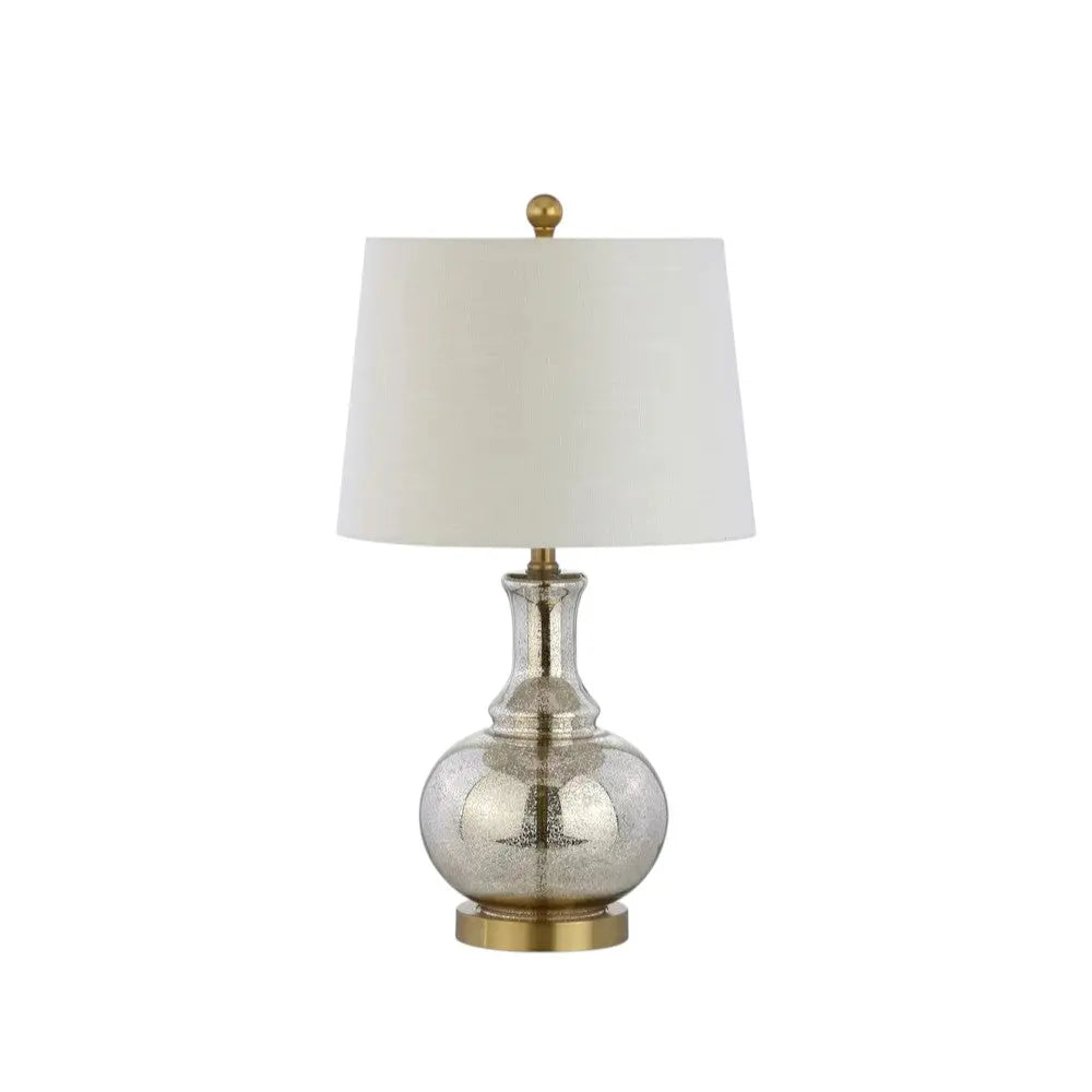 Set of Two 25" Gold Novelty Table Lamps With Drum Shades Homeroots Lighting