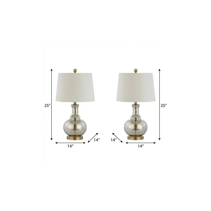 Set of Two 25" Gold Novelty Table Lamps With Drum Shades Homeroots Lighting