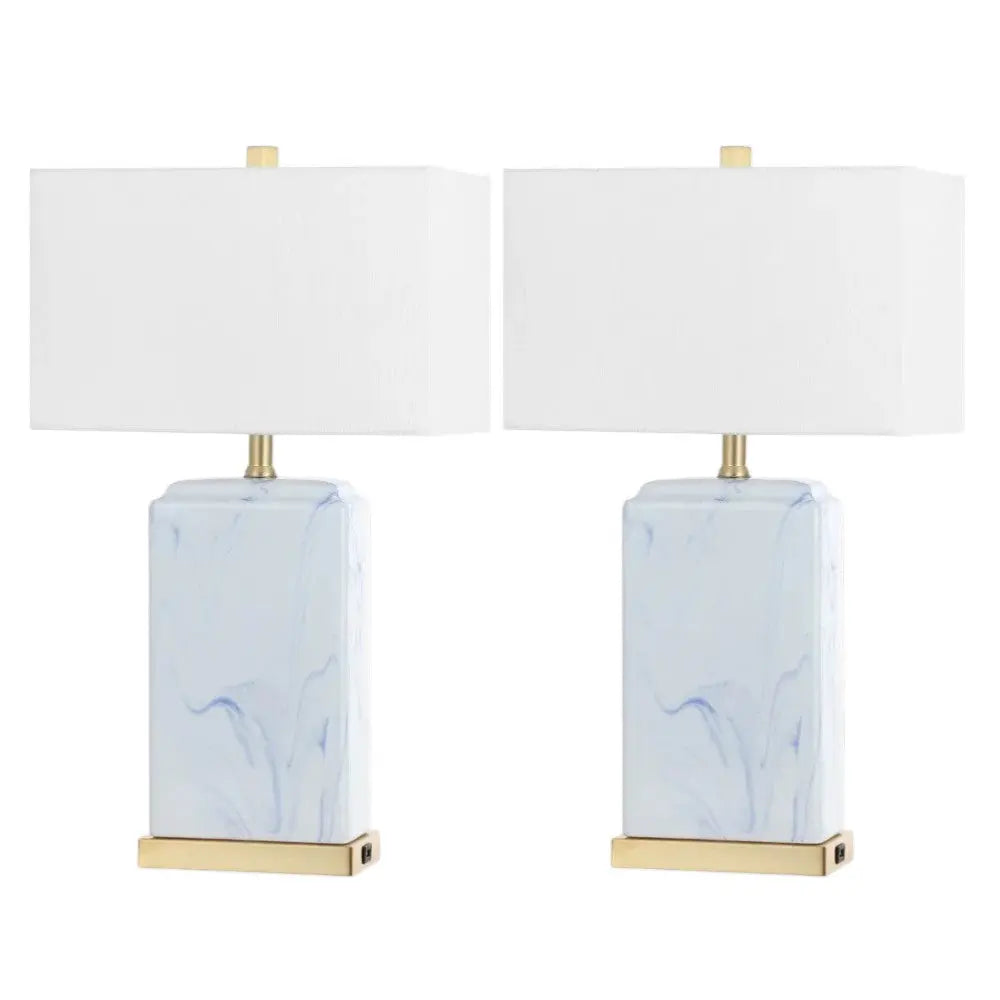 Set of Two 25" Gold Table Lamps With Shades Homeroots Lighting