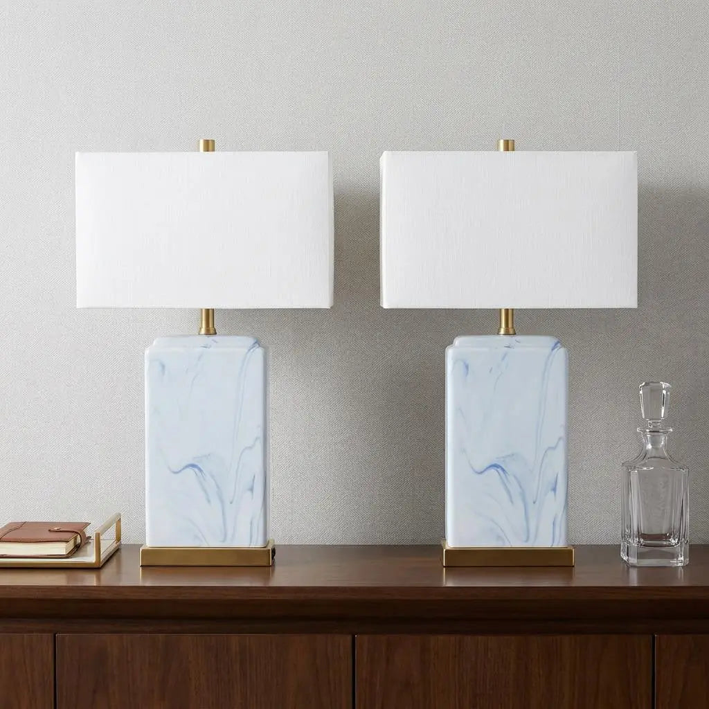 Set of Two 25" Gold Table Lamps With Shades Homeroots Lighting