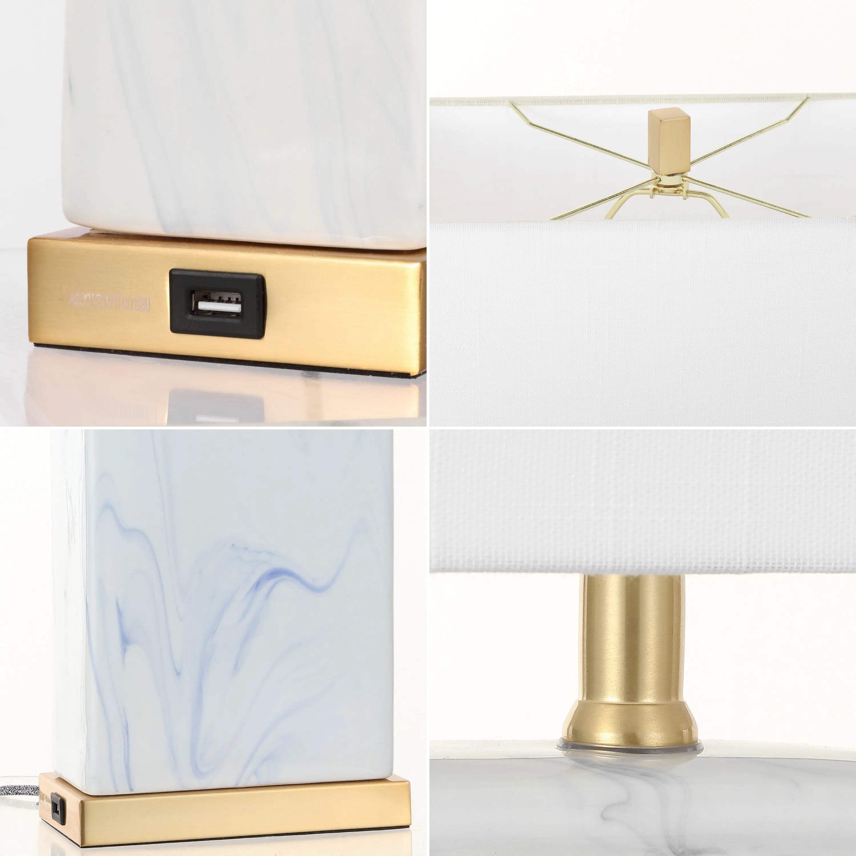 Set of Two 25" Gold Table Lamps With Shades Homeroots Lighting