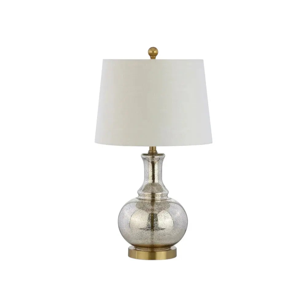 Set of Two 25" Silver Novelty Table Lamps With Drum Shades Homeroots Lighting