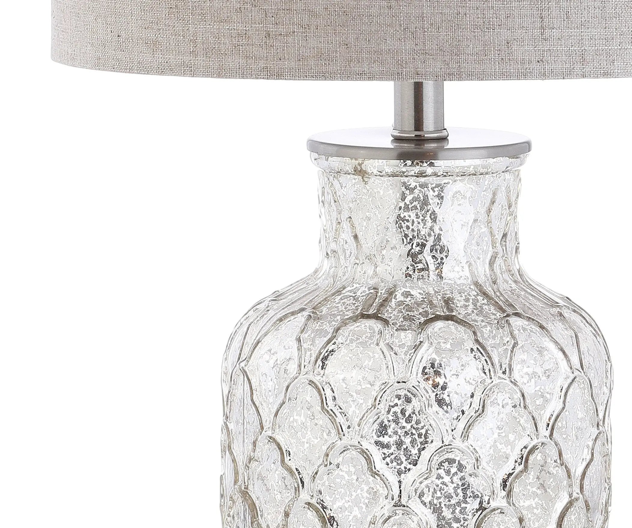 Set of Two 25" Silver Table Lamps With Drum Shades Homeroots Lighting