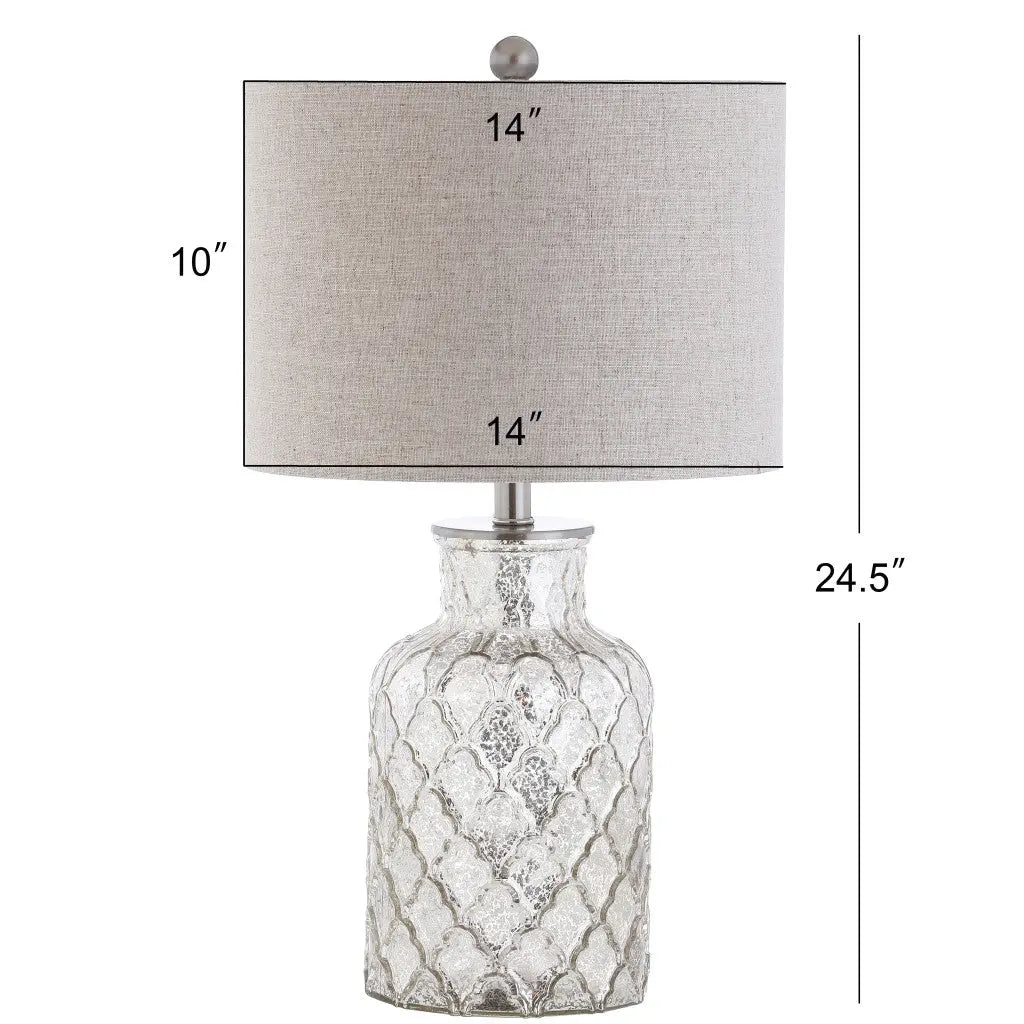 Set of Two 25" Silver Table Lamps With Drum Shades Homeroots Lighting