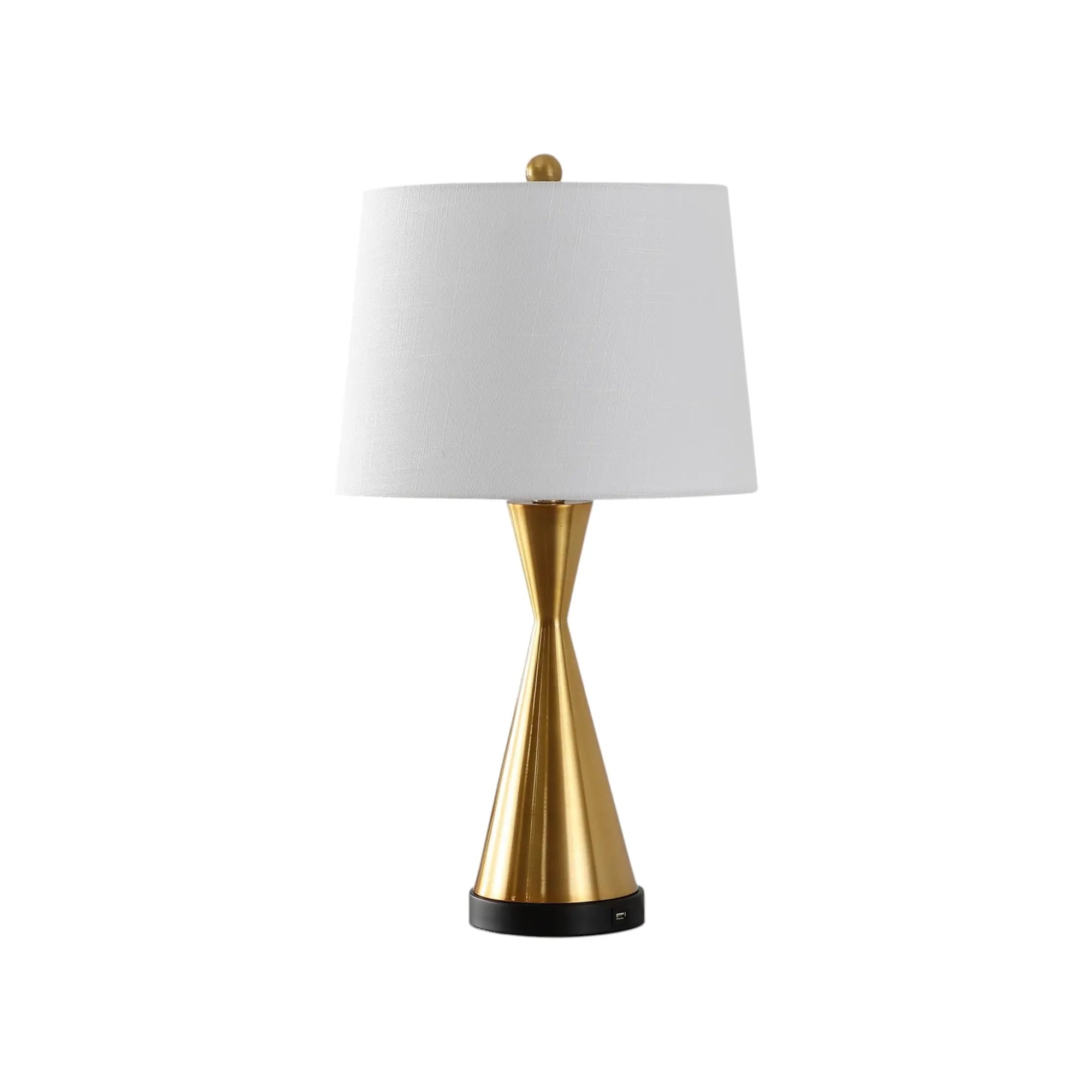 Set of Two 26" Black Novelty Table Lamps With Empire Shades Homeroots Lighting