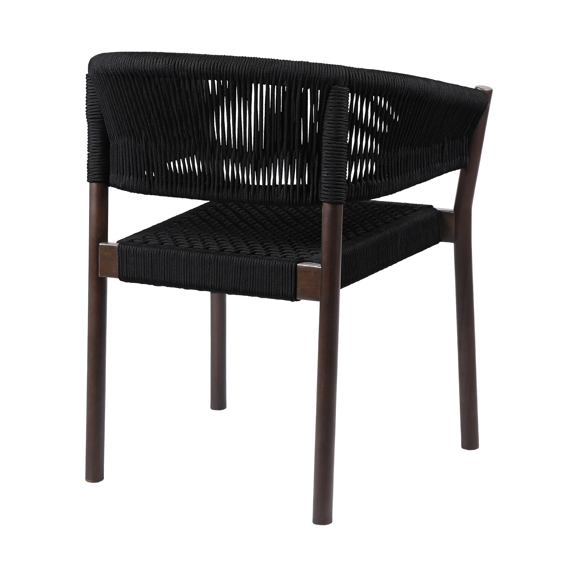 Set of Two 26" Black Solid Wood Outdoor Dining Chair - GreatEagleInc