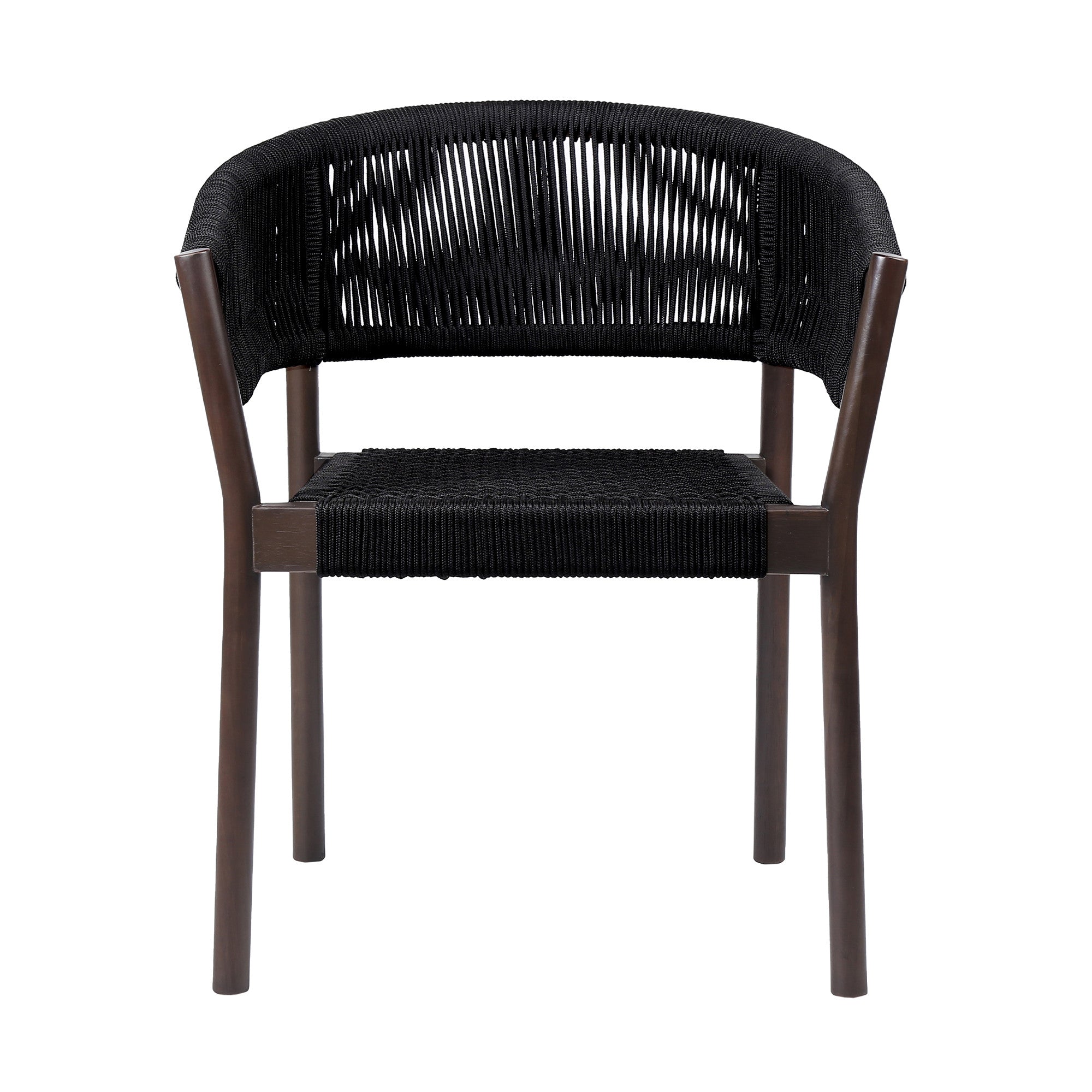 Set of Two 26" Black Solid Wood Outdoor Dining Chair - GreatEagleInc