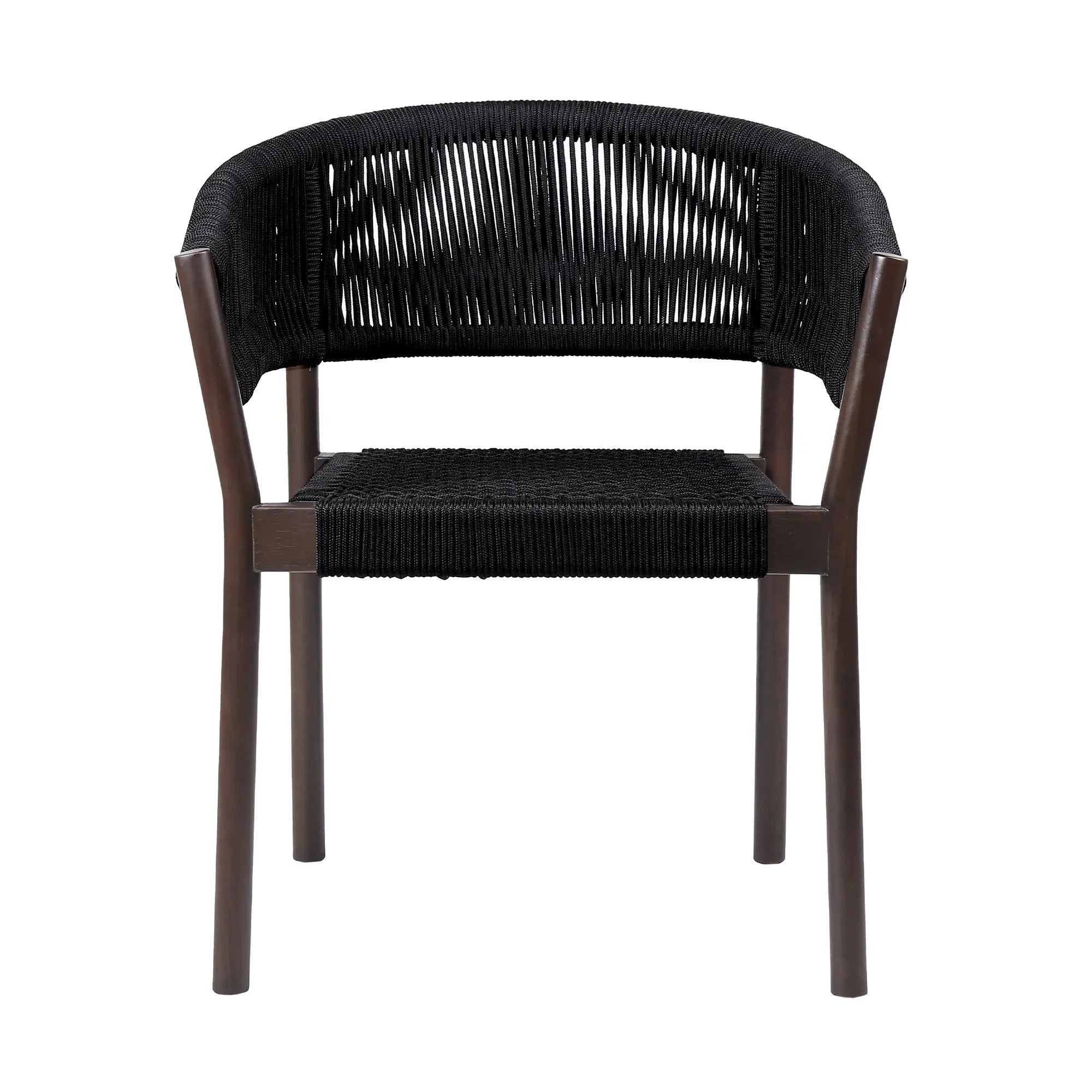 Set of Two 26" Black Solid Wood Outdoor Dining Chair - GreatEagleInc