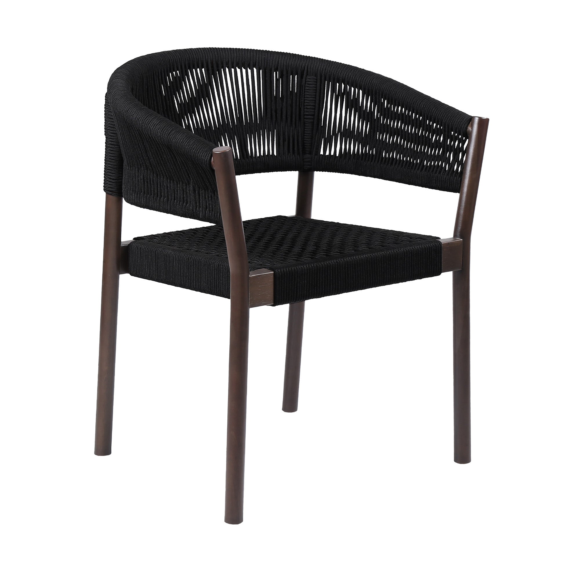 Set of Two 26" Black Solid Wood Outdoor Dining Chair - GreatEagleInc
