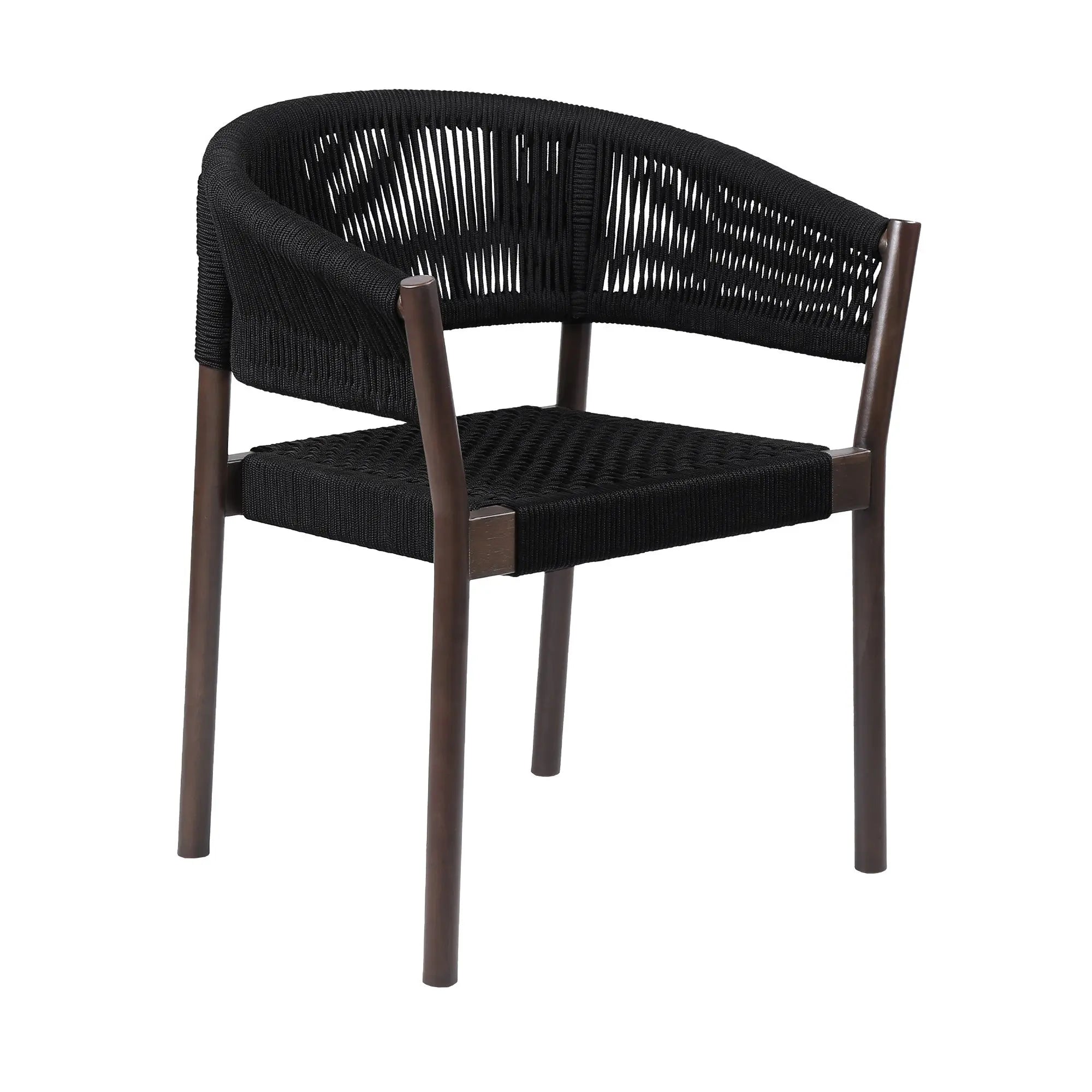 Set of Two 26" Black Solid Wood Outdoor Dining Chair - GreatEagleInc