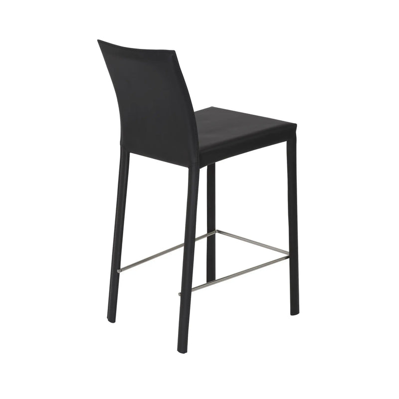 Set of Two 26" Black Steel Low Back Counter Height Bar Chairs Homeroots Living Room
