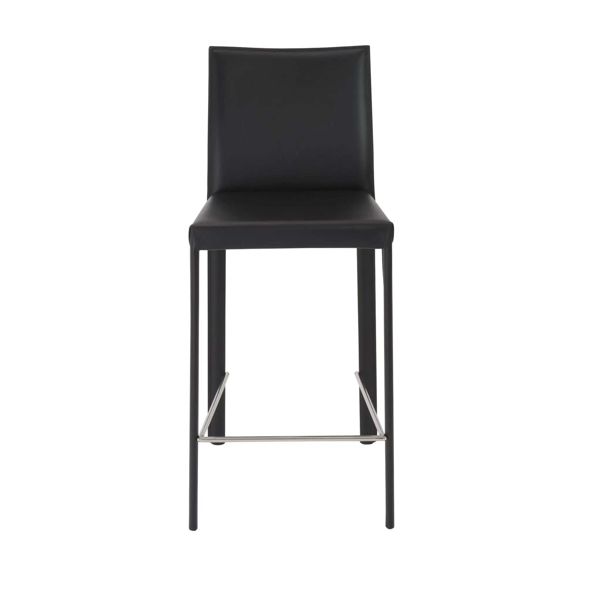 Set of Two 26" Black Steel Low Back Counter Height Bar Chairs Homeroots Living Room