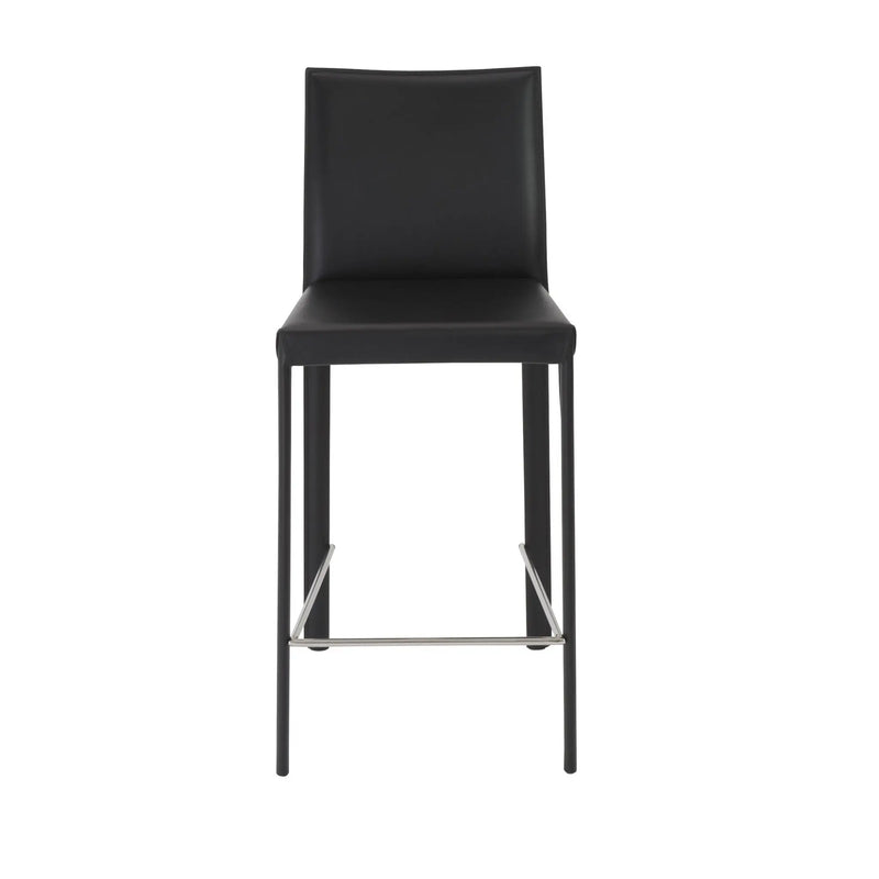 Set of Two 26" Black Steel Low Back Counter Height Bar Chairs Homeroots Living Room