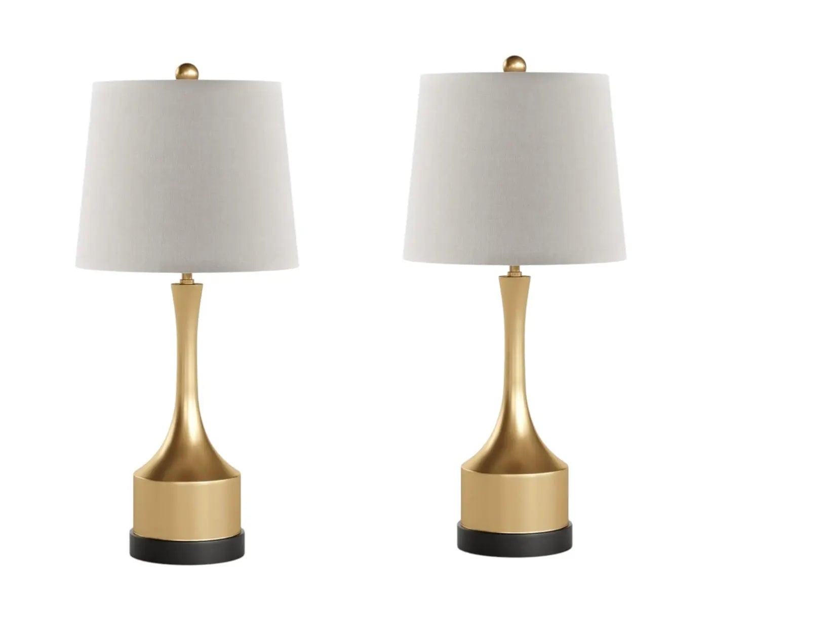 Set of Two 26" Black Table Lamps With Empire Shades Homeroots Lighting