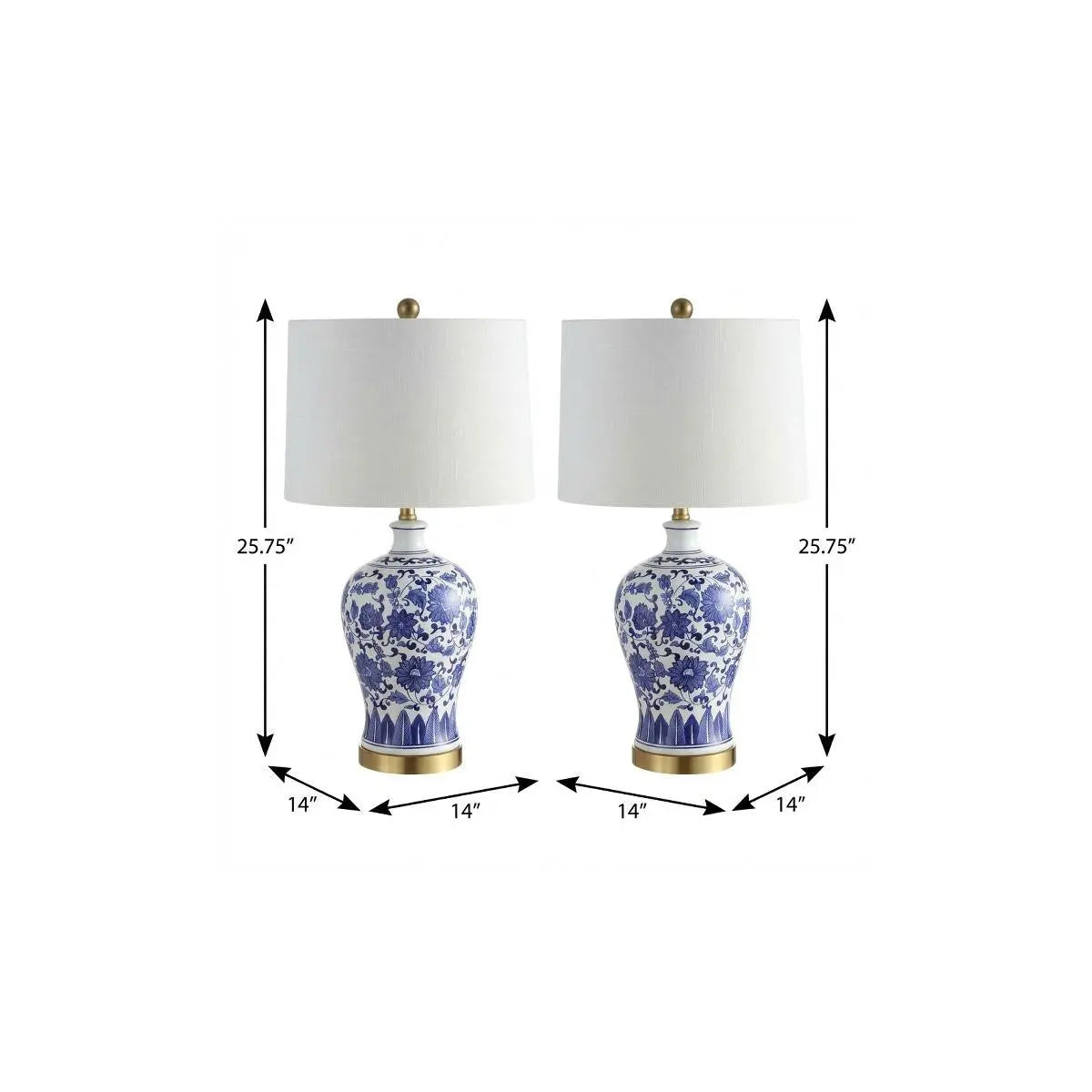 Set of Two 26" Gold Novelty Table Lamps With Globe Shades Homeroots Lighting