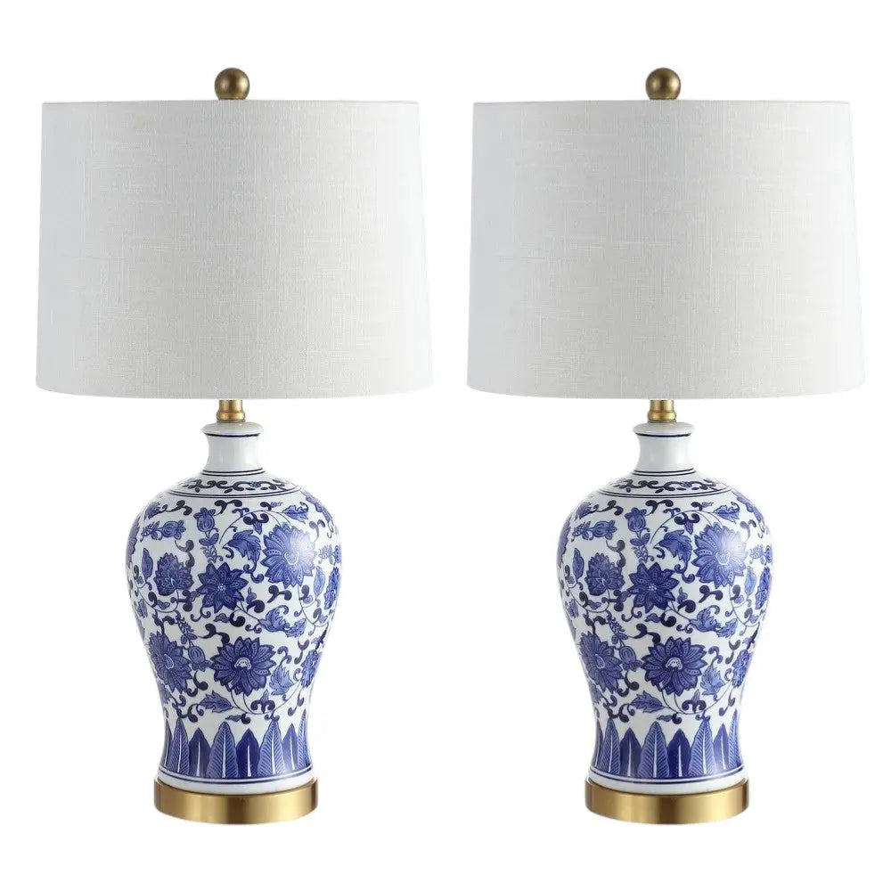 Set of Two 26" Gold Novelty Table Lamps With Globe Shades Homeroots Lighting