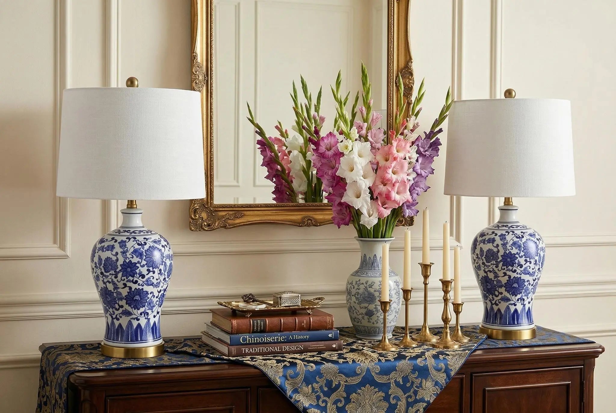 Set of Two 26" Gold Novelty Table Lamps With Globe Shades Homeroots Lighting