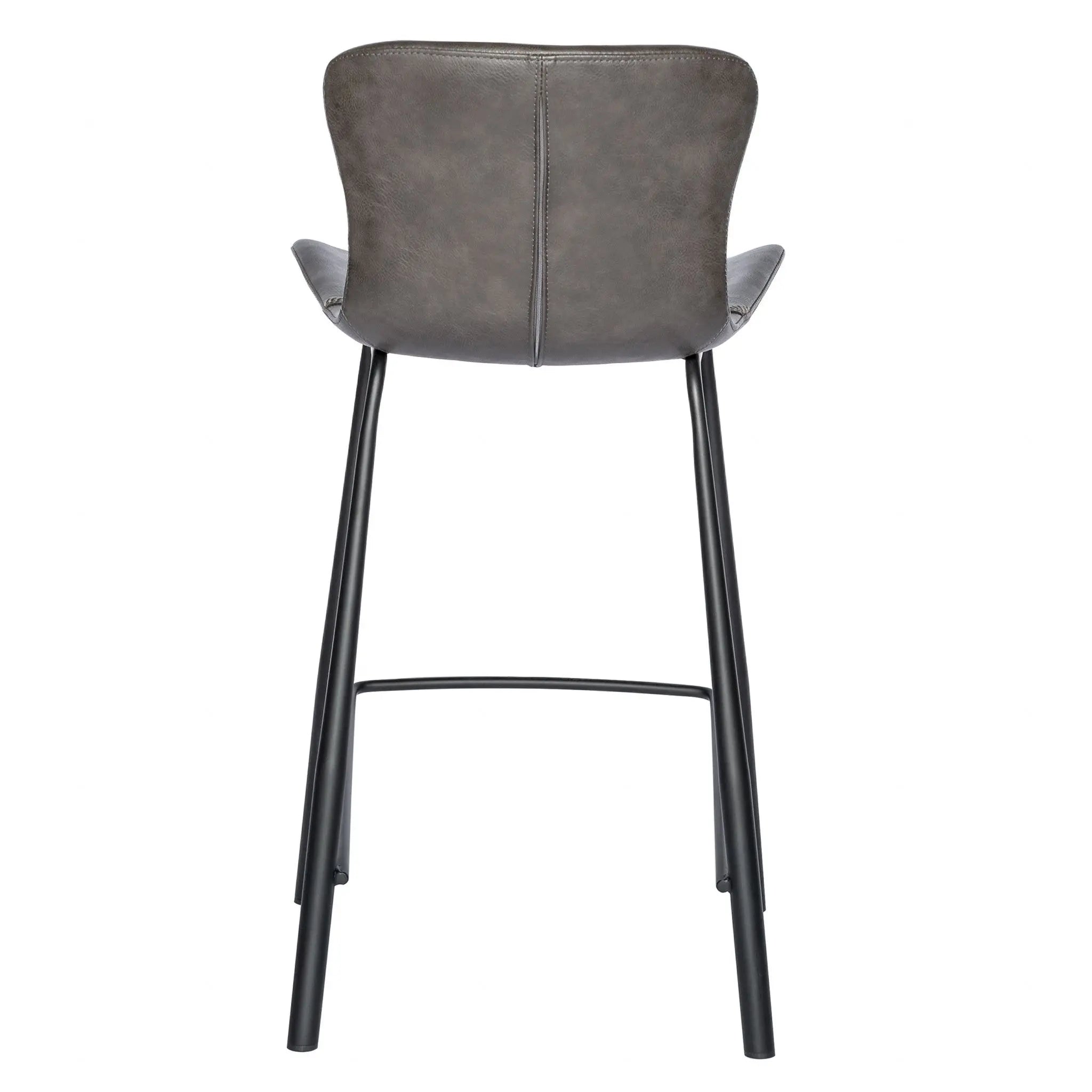 Set of Two 26" Gray And Black Steel Low Back Counter Height Bar Chairs Homeroots Living Room