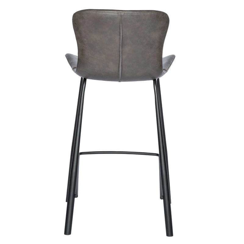 Set of Two 26" Gray And Black Steel Low Back Counter Height Bar Chairs Homeroots Living Room