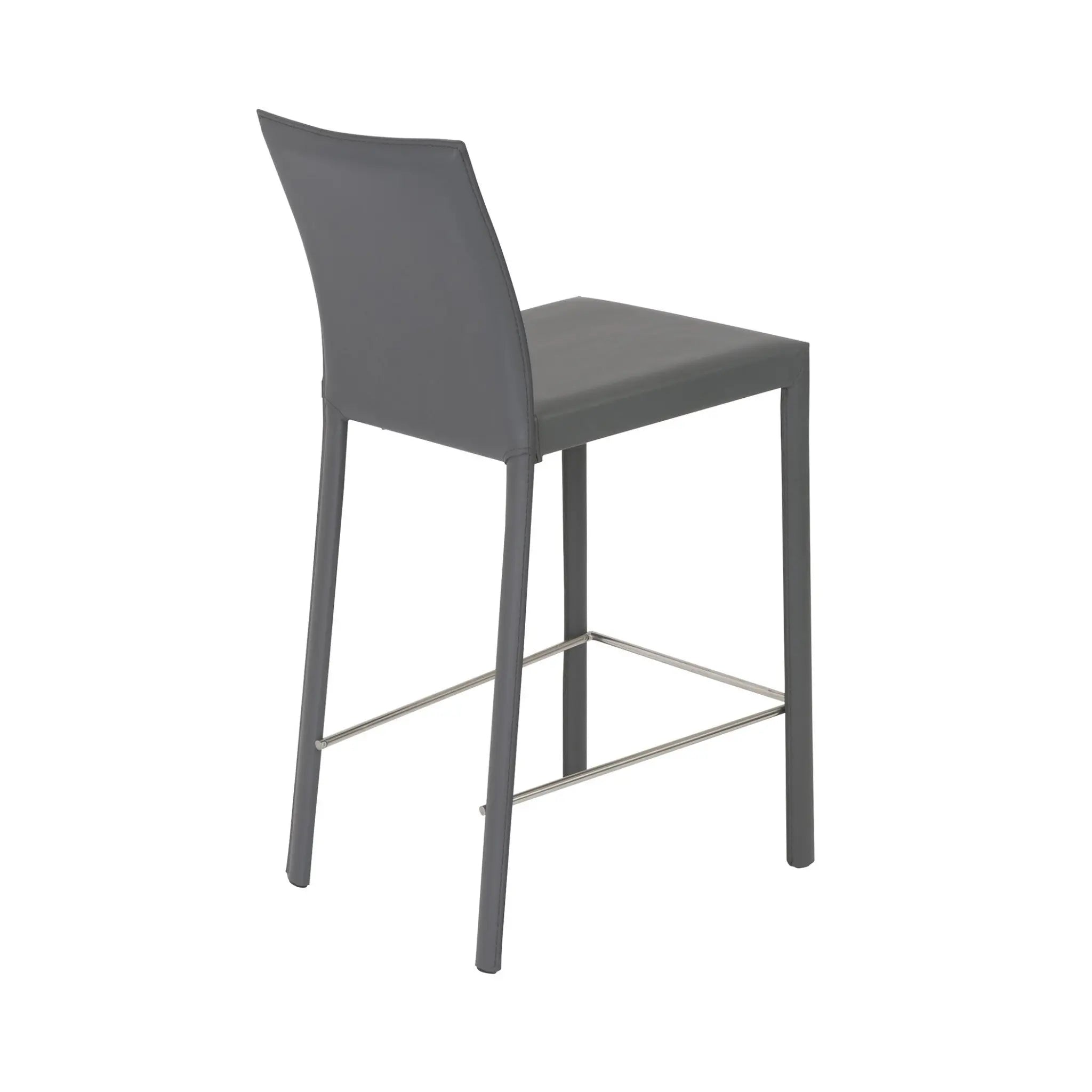 Set of Two 26" Gray Steel Low Back Counter Height Bar Chairs Homeroots Living Room