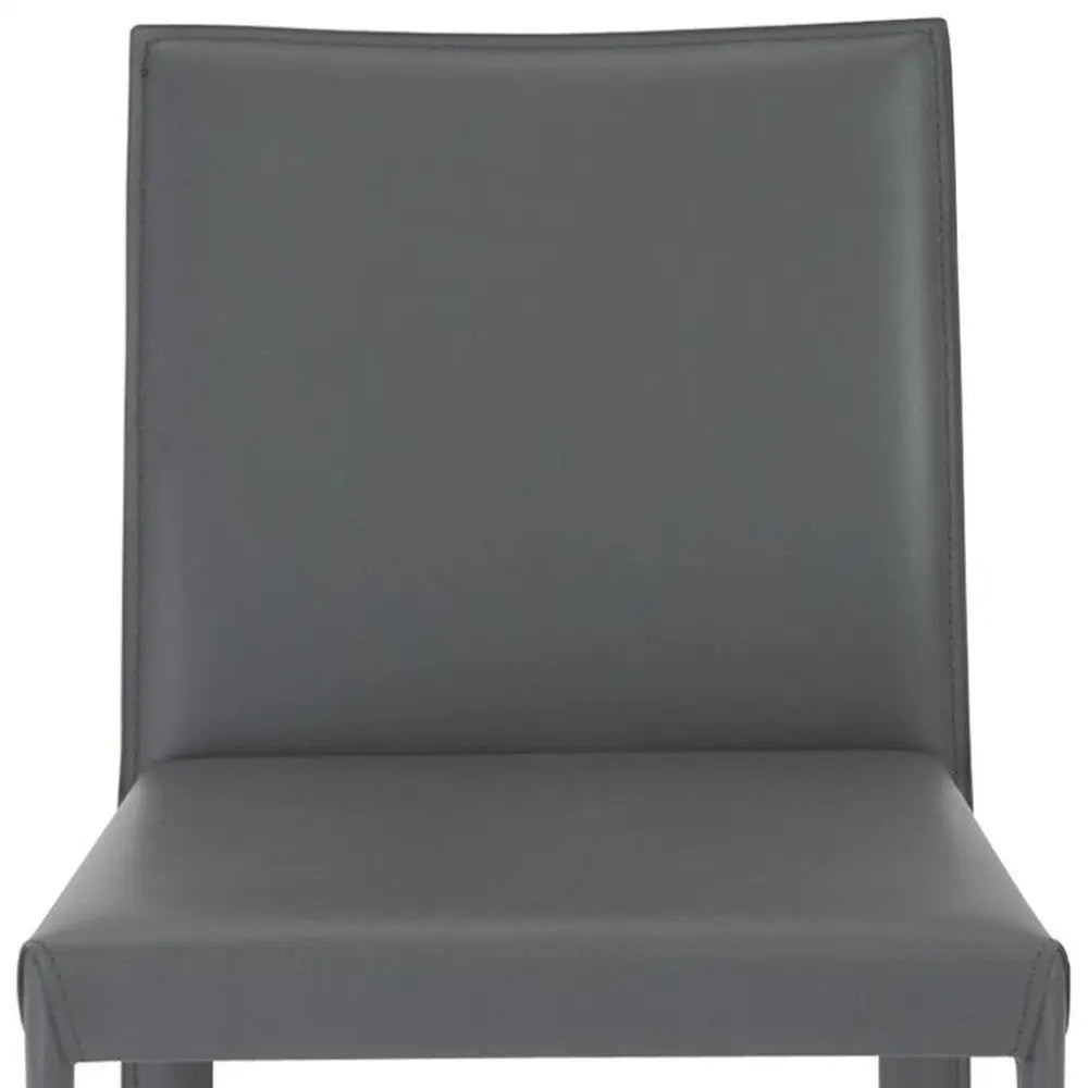 Set of Two 26" Gray Steel Low Back Counter Height Bar Chairs Homeroots Living Room