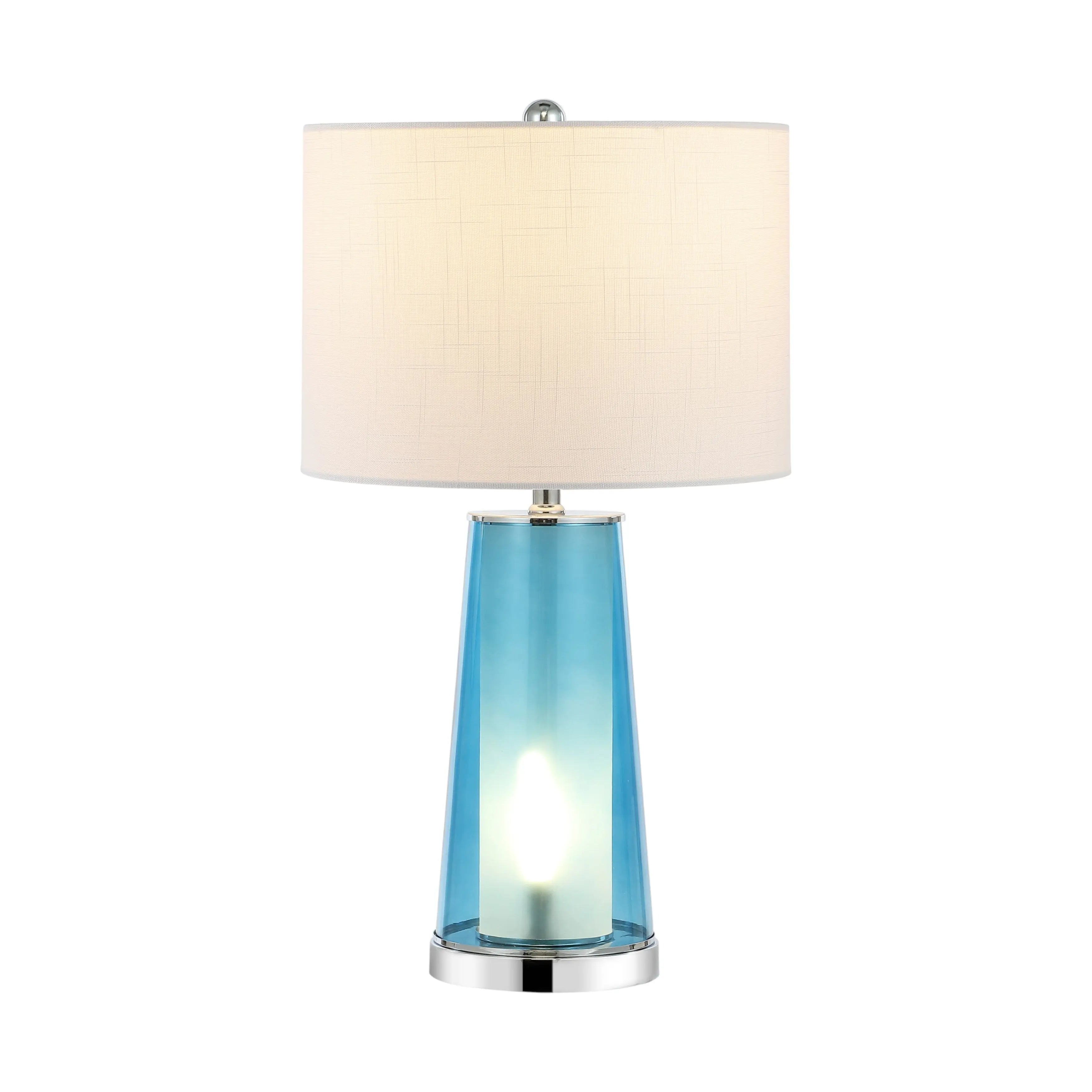 Set of Two 26" Silver Lighthouse Table Lamps With Drum Shades Homeroots Lighting