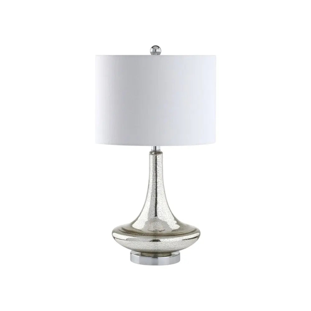 Set of Two 26" Silver Novelty Table Lamps With Drum Shades Homeroots Lighting
