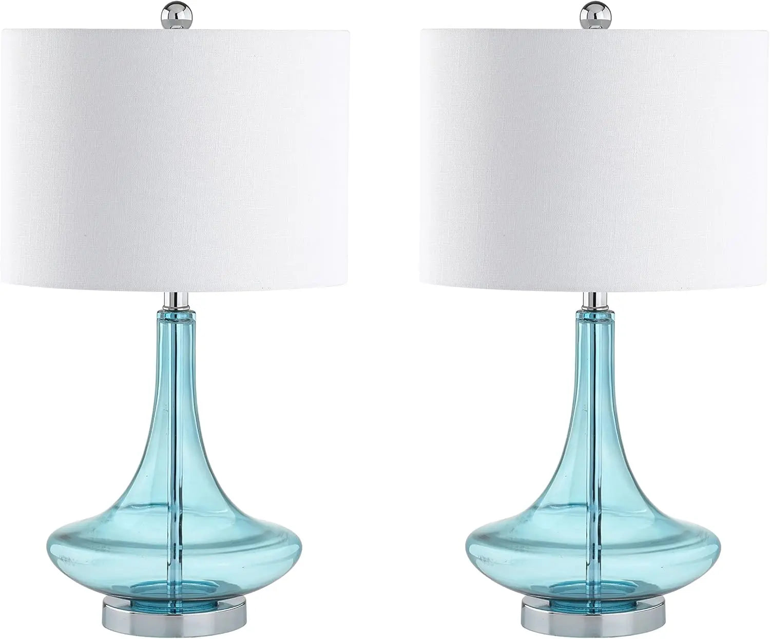 Set of Two 26" Silver Novelty Table Lamps With Drum Shades Homeroots Lighting