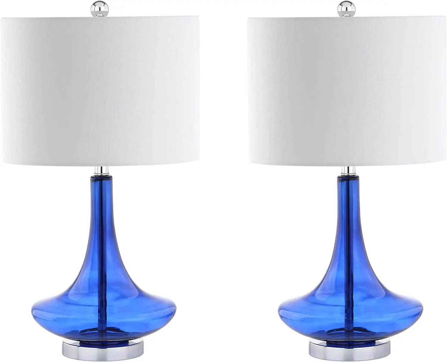 Set of Two 26" Silver Novelty Table Lamps With Drum Shades Homeroots Lighting