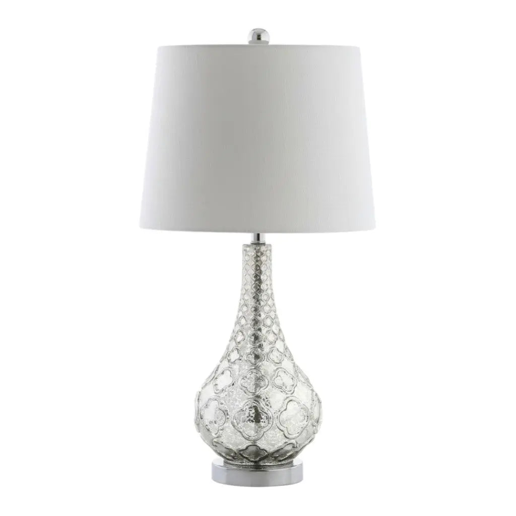 Set of Two 26" Silver Novelty Table Lamps With Drum Shades Homeroots Lighting