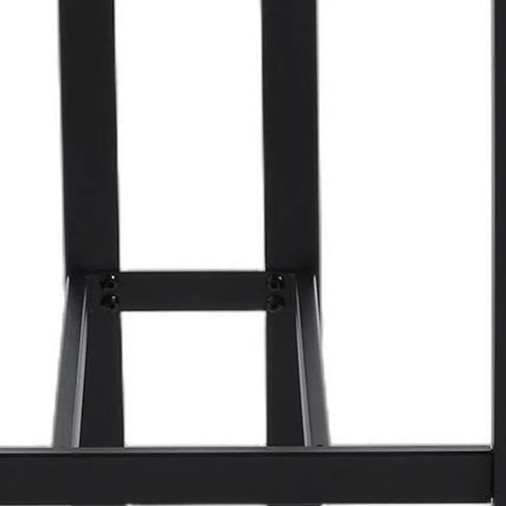 Set of Two 26" White and Black Fabric and Metal Counter Height Bar Chairs Homeroots Living Room